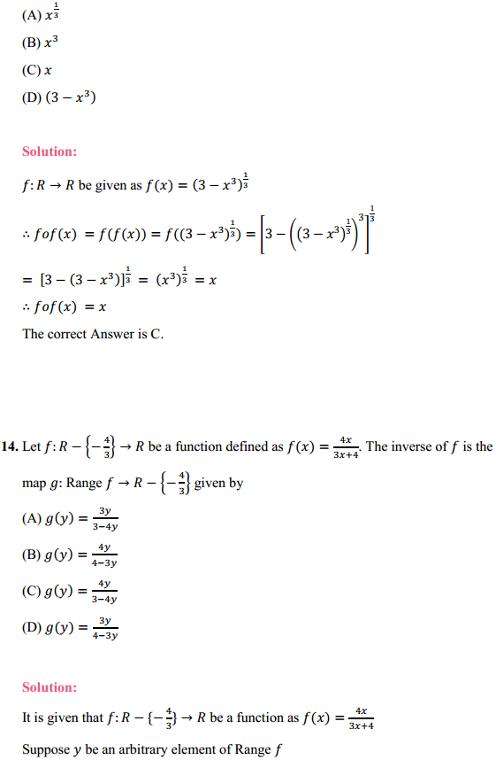 NCERT Solutions for Class 12 Maths Chapter 1 Relations and Functions Ex 1.3 12
