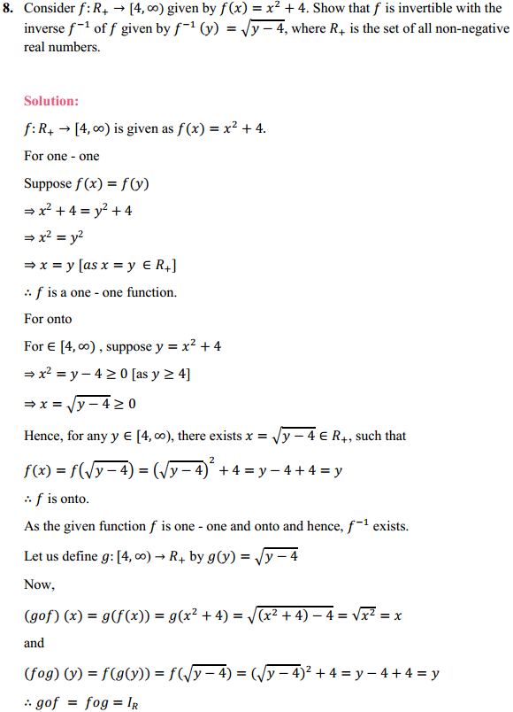 NCERT Solutions for Class 12 Maths Chapter 1 Relations and Functions Ex 1.3 7
