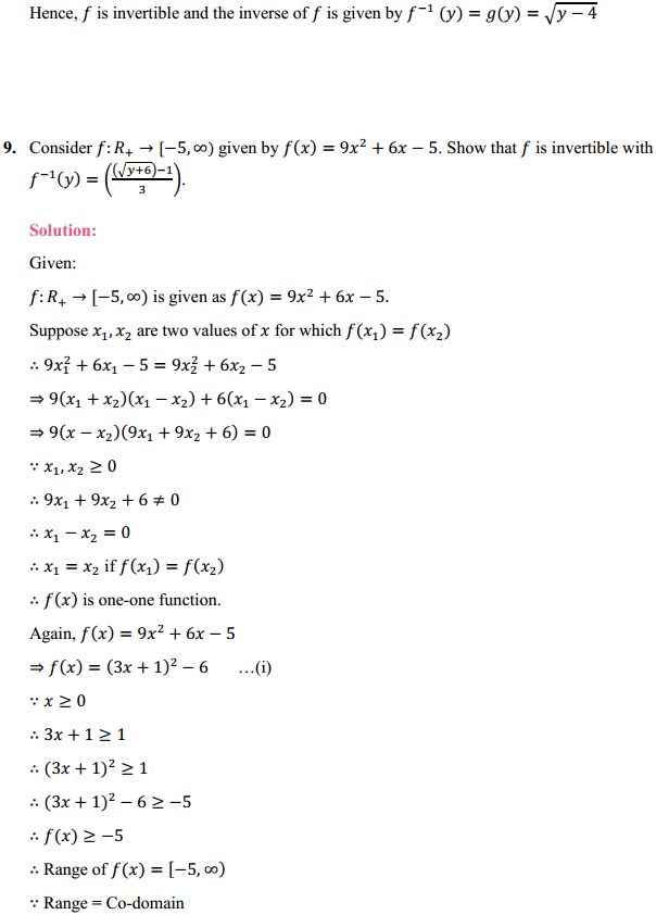 NCERT Solutions for Class 12 Maths Chapter 1 Relations and Functions Ex 1.3 8