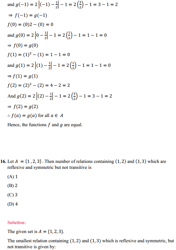 NCERT Solutions for Class 12 Maths Chapter 1 Relations and Functions Miscellaneous Exercise 14