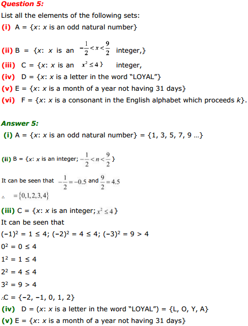 NCERT Solutions for Class 11 Maths Chapter 1 Sets Ex 1.1 5