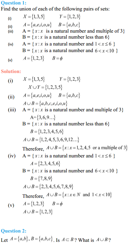 NCERT Solutions for Class 11 Maths Chapter 1 Sets Ex 1.4 1