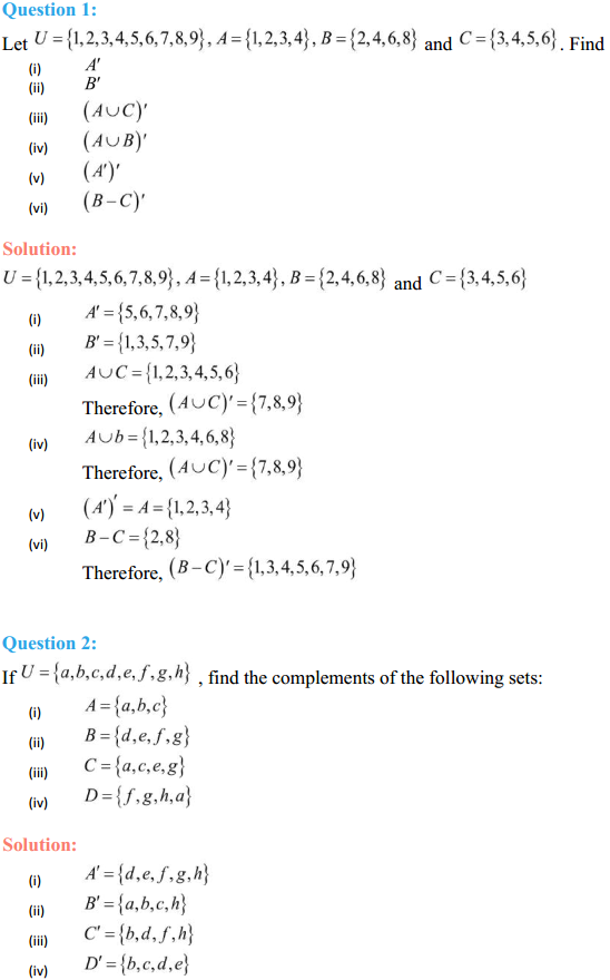 NCERT Solutions for Class 11 Maths Chapter 1 Sets Ex 1.5 1