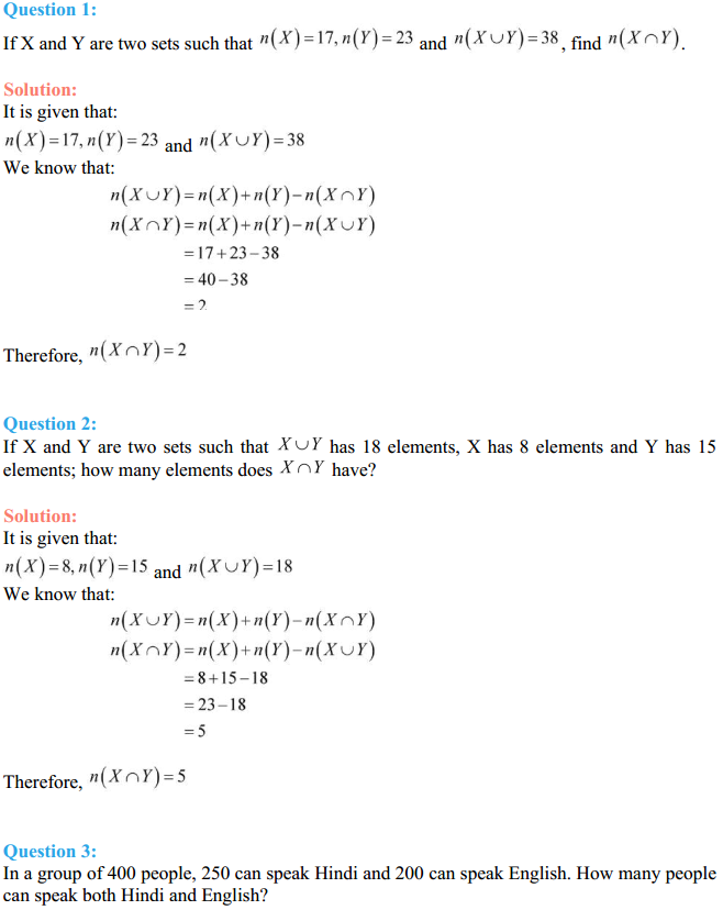 NCERT Solutions for Class 11 Maths Chapter 1 Sets Ex 1.6 1