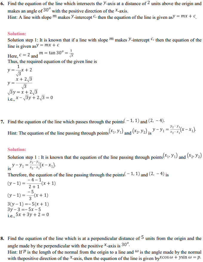 NCERT Solutions for Class 11 Maths Chapter 10 Straight Lines 10.2 3