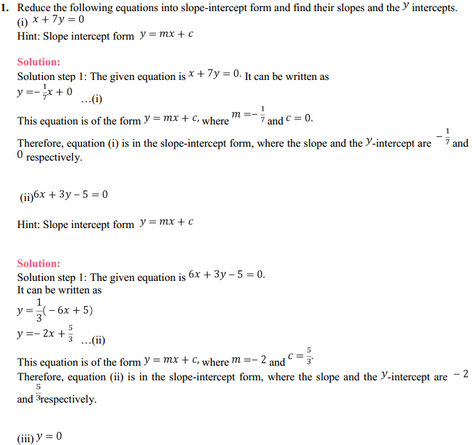 NCERT Solutions for Class 11 Maths Chapter 10 Straight Lines 10.3 1