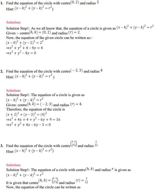 NCERT Solutions for Class 11 Maths Chapter 11 Conic Sections Ex 11.1 1