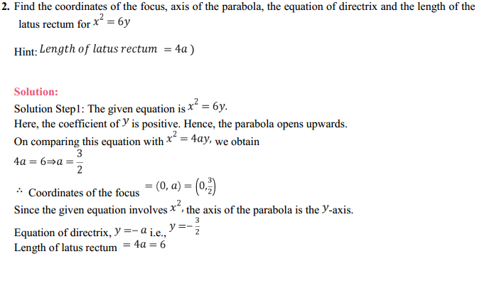 NCERT Solutions for Class 11 Maths Chapter 11 Conic Sections Ex 11.2 2