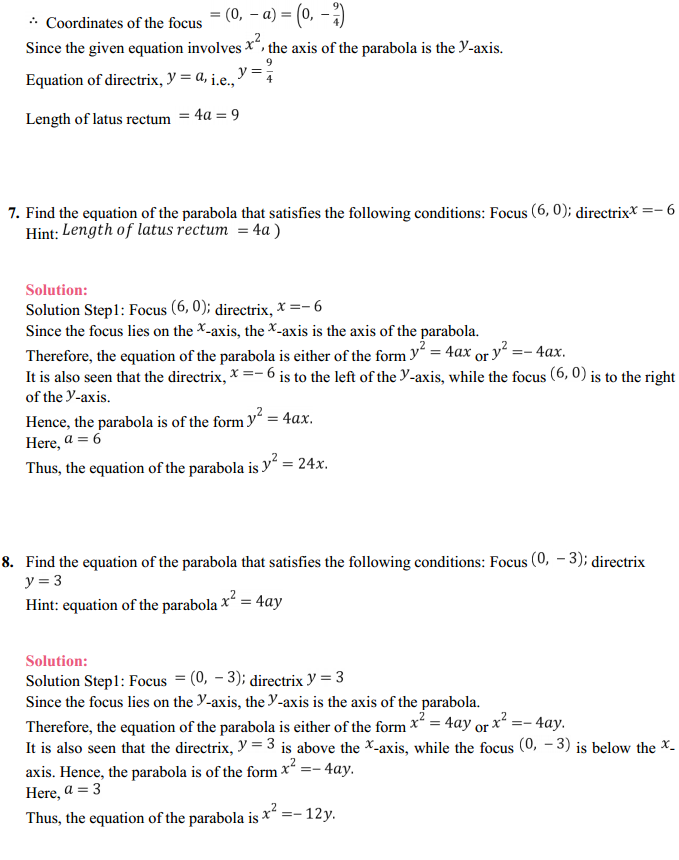 NCERT Solutions for Class 11 Maths Chapter 11 Conic Sections Ex 11.2 6