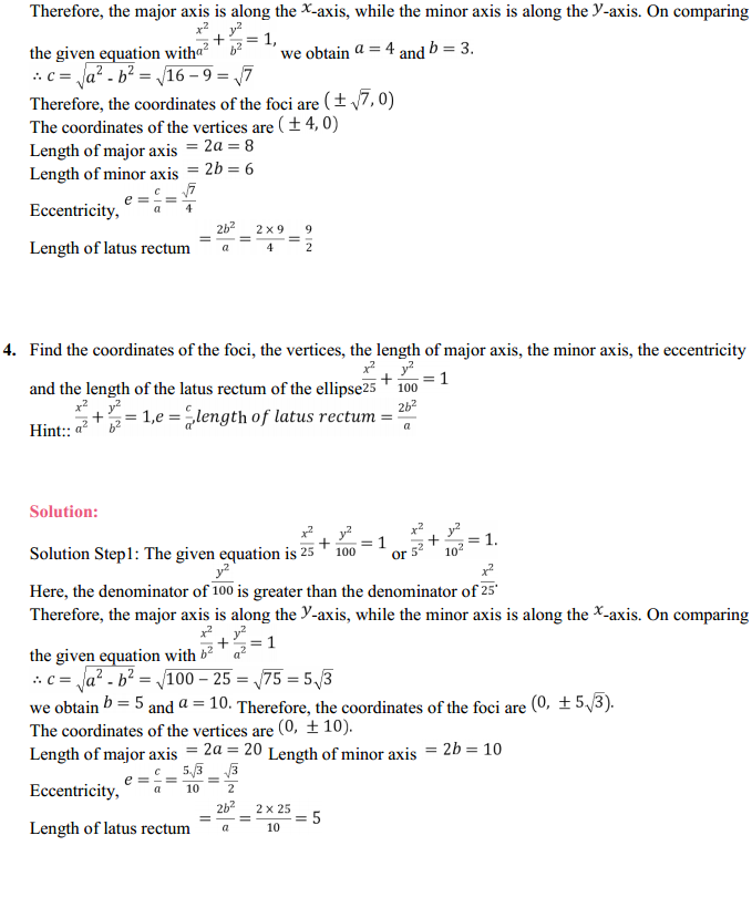 NCERT Solutions for Class 11 Maths Chapter 11 Conic Sections Ex 11.3 4
