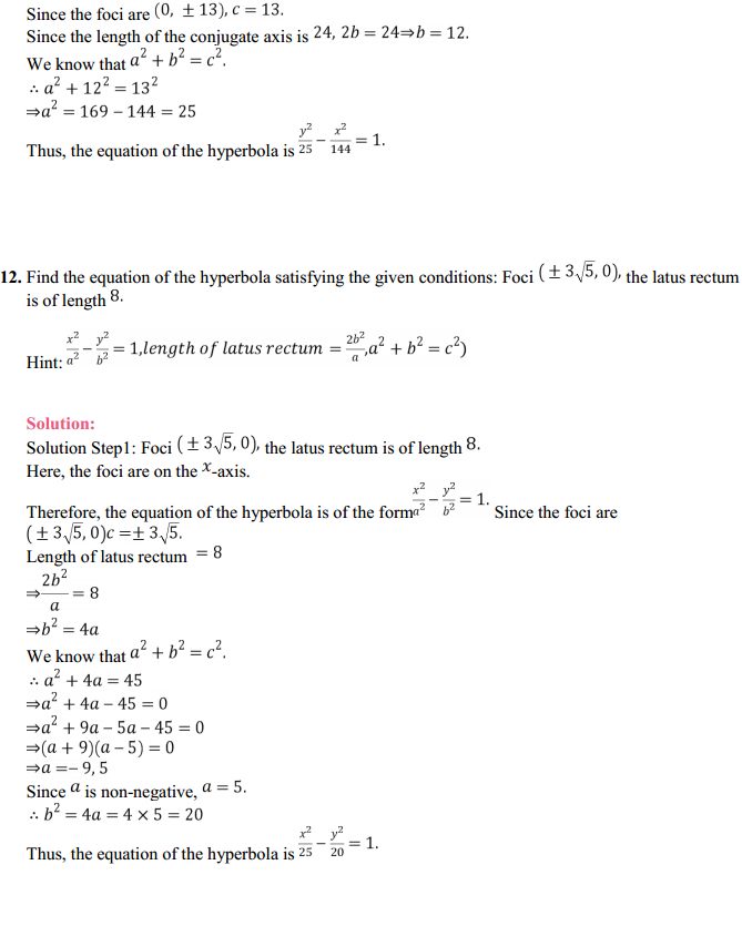NCERT Solutions for Class 11 Maths Chapter 11 Conic Sections Ex 11.4 12