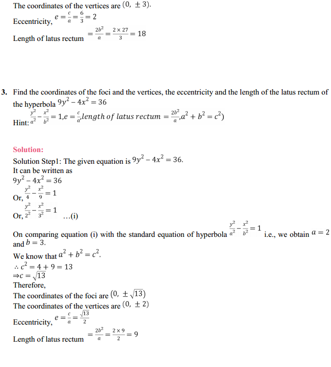 NCERT Solutions for Class 11 Maths Chapter 11 Conic Sections Ex 11.4 2