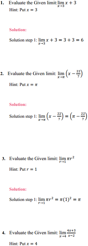 NCERT Solutions for Class 11 Maths Chapter 13 Limits and Derivatives Ex 13.1 1