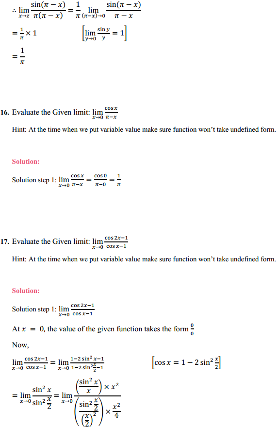 NCERT Solutions for Class 11 Maths Chapter 13 Limits and Derivatives Ex 13.1 12
