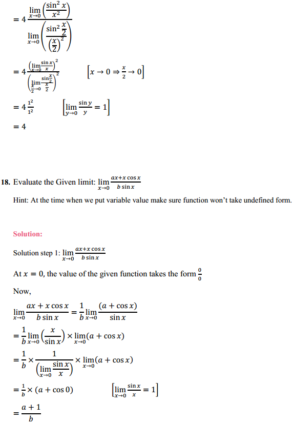 NCERT Solutions for Class 11 Maths Chapter 13 Limits and Derivatives Ex 13.1 13