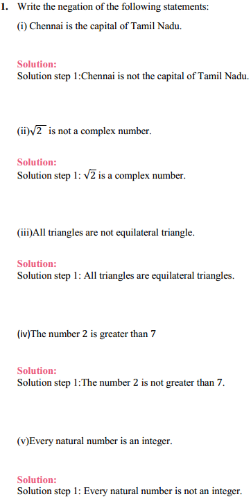 NCERT Solutions for Class 11 Maths Chapter 14 Mathematical Reasoning Ex 14.2 1