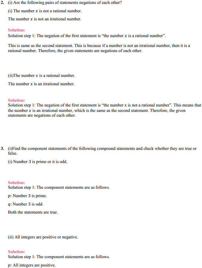 NCERT Solutions for Class 11 Maths Chapter 14 Mathematical Reasoning Ex 14.2 2