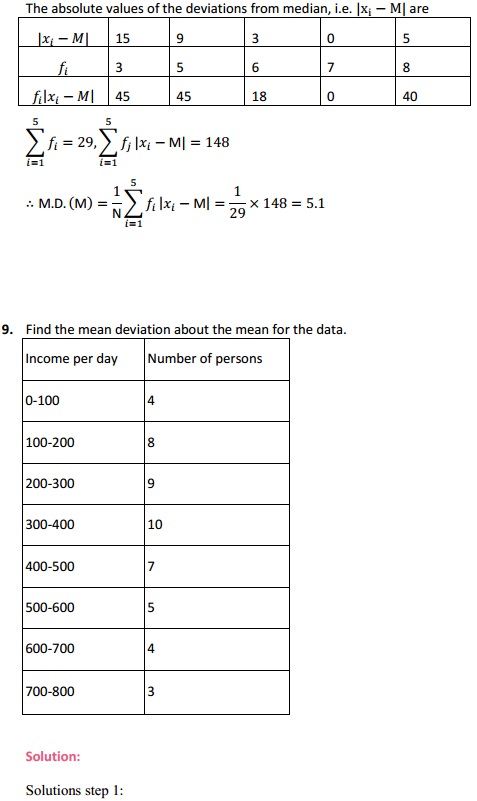 NCERT Solutions for Class 11 Maths Chapter 15 Statistics Ex 15.1 10