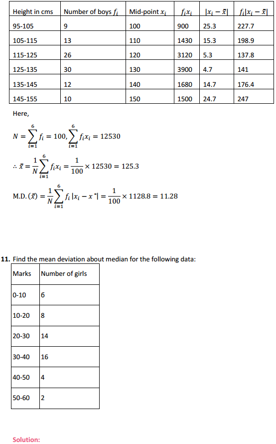NCERT Solutions for Class 11 Maths Chapter 15 Statistics Ex 15.1 13