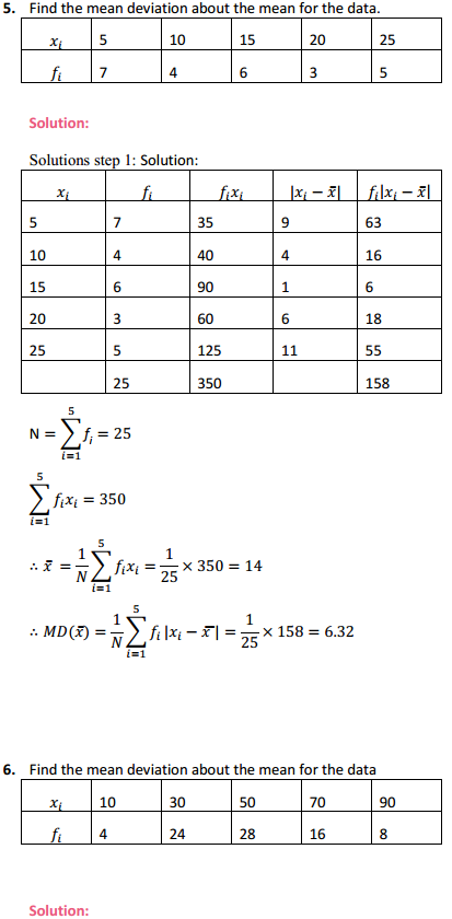 NCERT Solutions for Class 11 Maths Chapter 15 Statistics Ex 15.1 5