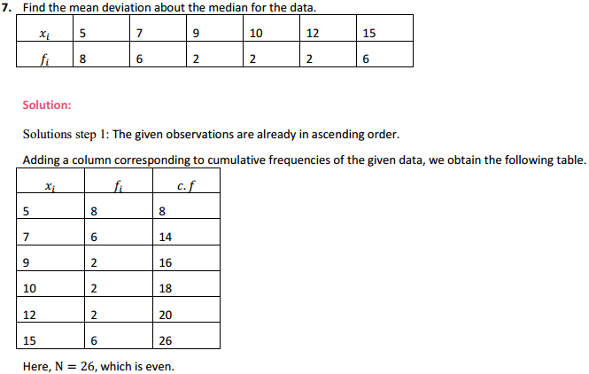 NCERT Solutions for Class 11 Maths Chapter 15 Statistics Ex 15.1 7