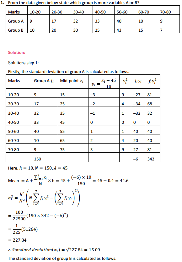 NCERT Solutions for Class 11 Maths Chapter 15 Statistics Ex 15.3 1