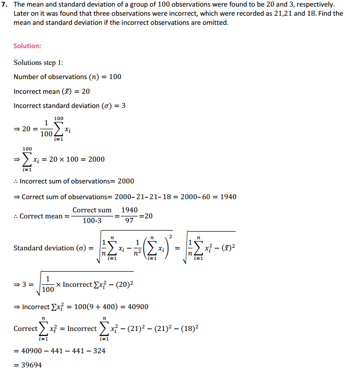 NCERT Solutions for Class 11 Maths Chapter 15 Statistics Miscellaneous Exercise 11