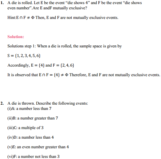NCERT Solutions for Class 11 Maths Chapter 16 Probability Ex 16.2 1