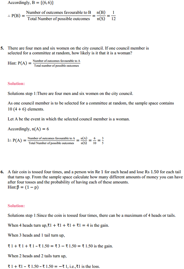 NCERT Solutions for Class 11 Maths Chapter 16 Probability Ex 16.3 10