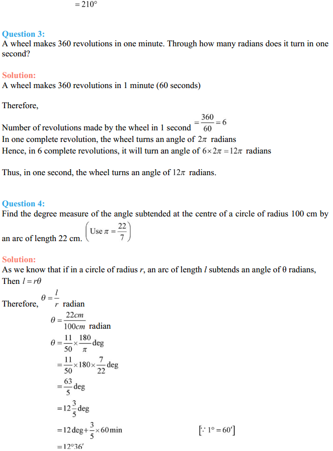 NCERT Solutions for Class 11 Maths Chapter 3 Trigonometric Functions Ex 3.1 4