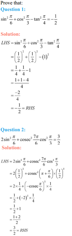 NCERT Solutions for Class 11 Maths Chapter 3 Trigonometric Functions Ex 3.3 1
