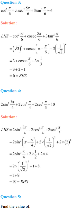 NCERT Solutions for Class 11 Maths Chapter 3 Trigonometric Functions Ex 3.3 2