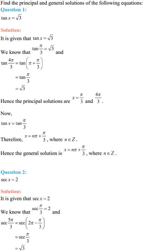 NCERT Solutions for Class 11 Maths Chapter 3 Trigonometric Functions Ex 3.4 1