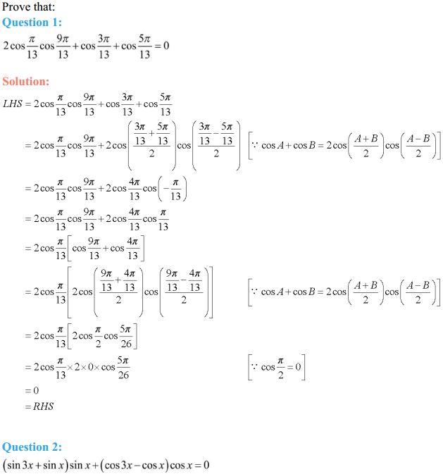 NCERT Solutions for Class 11 Maths Chapter 3 Trigonometric Functions Miscellaneous Exercise 1