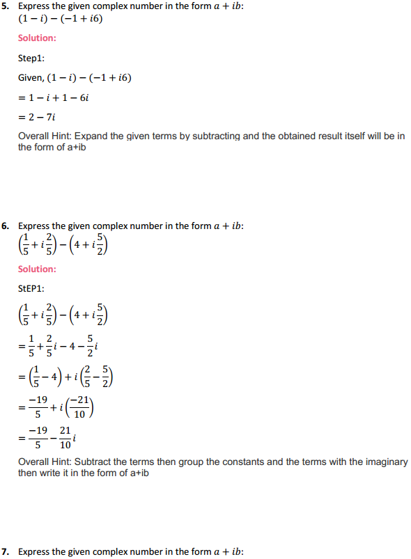 NCERT Solutions for Class 11 Maths Chapter 5 Complex Numbers and Quadratic Equations Ex 5.1 3