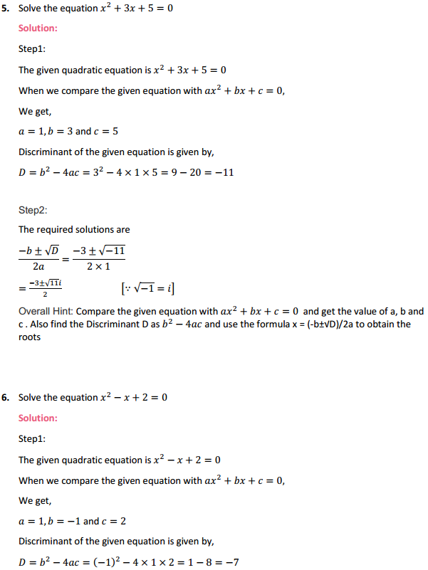 NCERT Solutions for Class 11 Maths Chapter 5 Complex Numbers and Quadratic Equations Ex 5.3 4