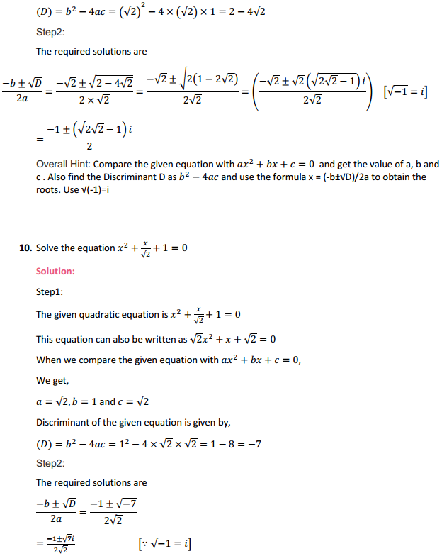 NCERT Solutions for Class 11 Maths Chapter 5 Complex Numbers and Quadratic Equations Ex 5.3 7