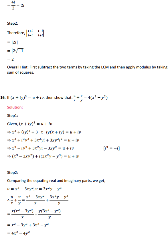 NCERT Solutions for Class 11 Maths Chapter 5 Complex Numbers and Quadratic Equations Miscellaneous Exercise 15
