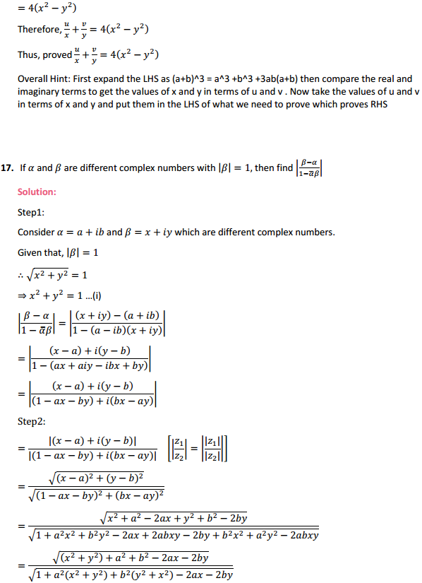 NCERT Solutions for Class 11 Maths Chapter 5 Complex Numbers and Quadratic Equations Miscellaneous Exercise 16
