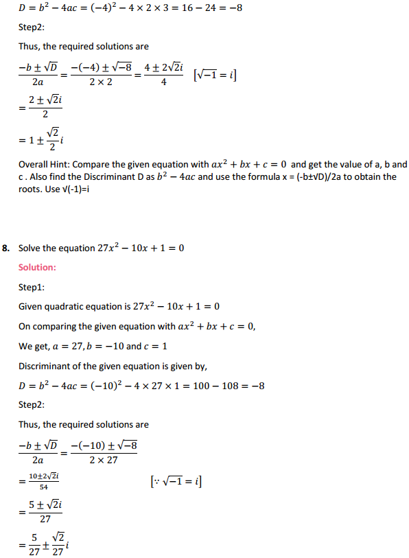 NCERT Solutions for Class 11 Maths Chapter 5 Complex Numbers and Quadratic Equations Miscellaneous Exercise 8