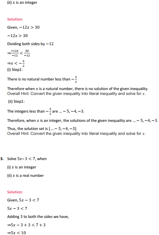 NCERT Solutions for Class 11 Maths Chapter 6 Linear Inequalities Ex 6.1 2