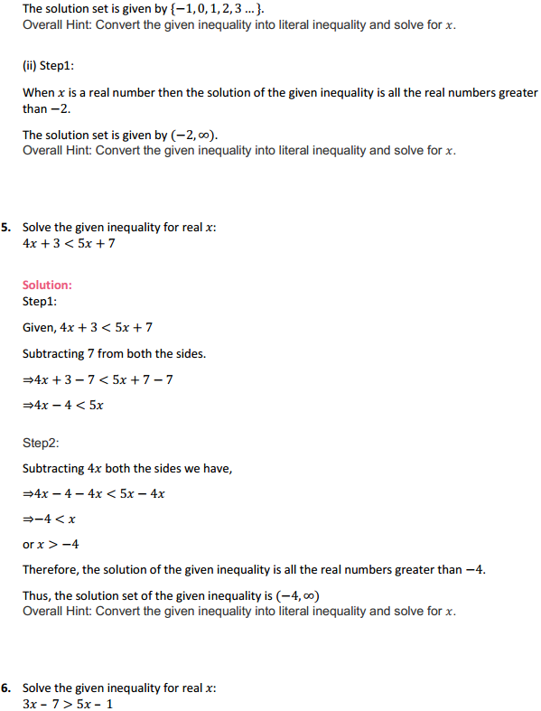 NCERT Solutions for Class 11 Maths Chapter 6 Linear Inequalities Ex 6.1 4