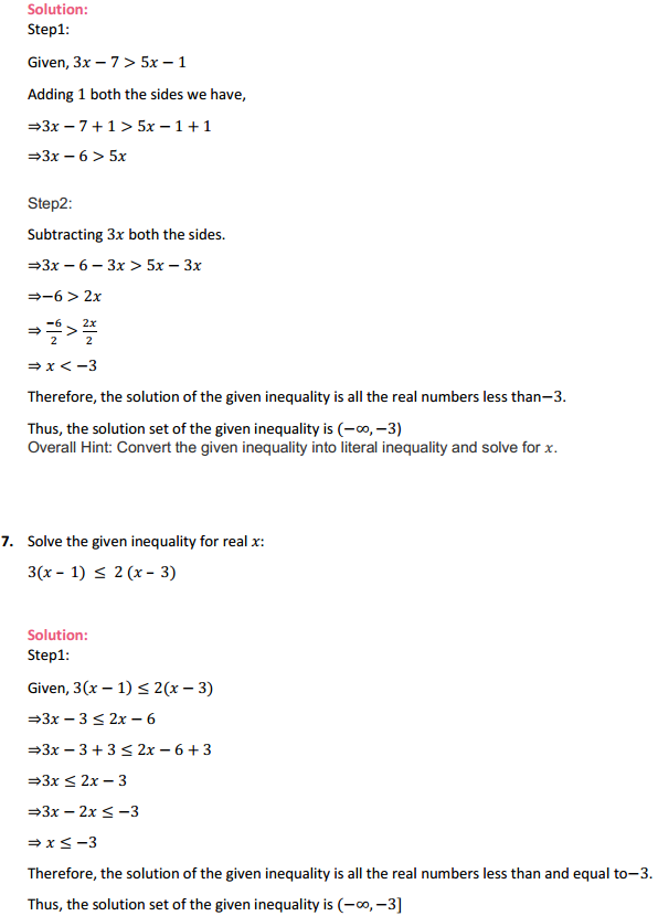 NCERT Solutions for Class 11 Maths Chapter 6 Linear Inequalities Ex 6.1 5
