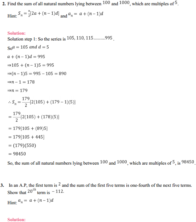 NCERT Solutions for Class 11 Maths Chapter 9 Sequences and Series Ex 9.2 2