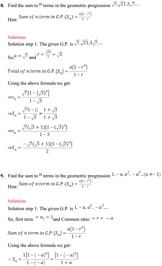 NCERT Solutions for Class 11 Maths Chapter 9 Sequences and Series Ex 9.3 10