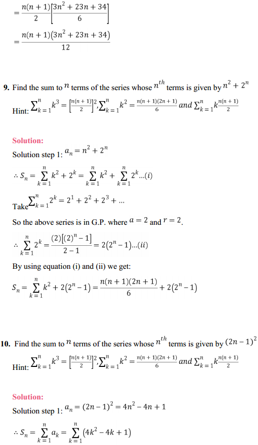 NCERT Solutions for Class 11 Maths Chapter 9 Sequences and Series Ex 9.4 10