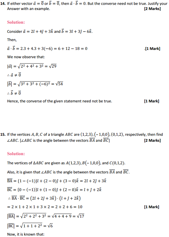 NCERT Solutions for Class 12 Maths Chapter 10 Vector Algebra Ex 10.3 8