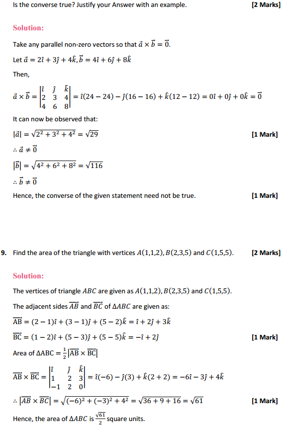 NCERT Solutions for Class 12 Maths Chapter 10 Vector Algebra Ex 10.4 6