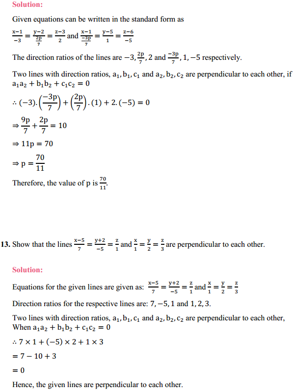 NCERT Solutions for Class 12 Maths Chapter 11 Three Dimensional Geometry Ex 11.2 11