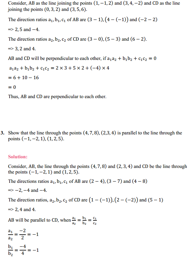 NCERT Solutions for Class 12 Maths Chapter 11 Three Dimensional Geometry Ex 11.2 3